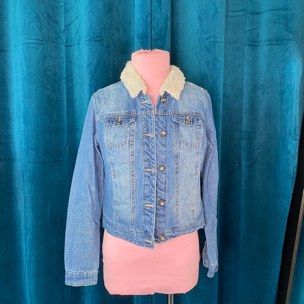 Ci Sono Faux Fur Lined Denim Jacket